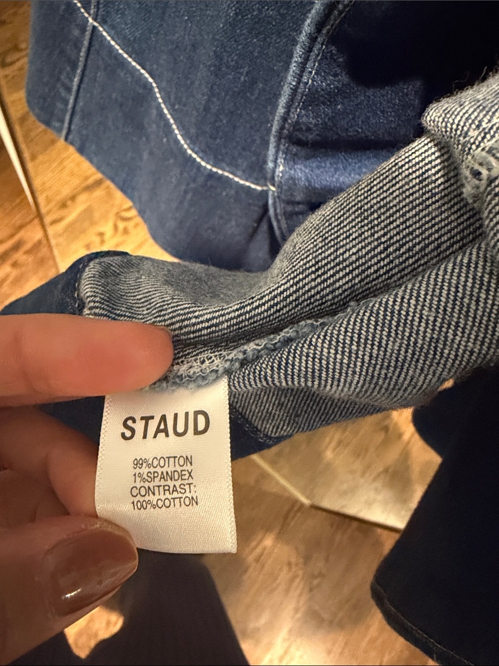 STAUD Blue Denim Fit-and-Flare Mini Dress - Picture 8 of 8